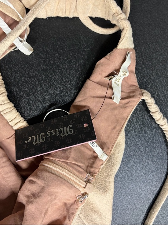 Miss Me Blush Beige Mini Dress Spaghetti Strap Lace-Up Boho Feminine Spring Summ - Picture 9 of 11